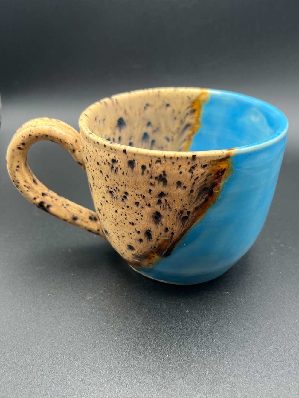 🇨🇦Gary Sullivan Studio Pottery Handcrafted Speckled Sky Blue Mug Signed 324